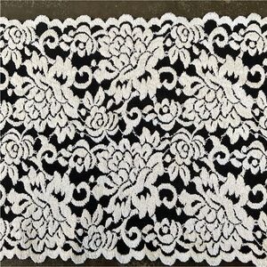 12 yards 6.75” wide scalloped lace classic black & white floral